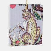 Minhwa Tiger mit Kaninchen und Pipe Keramikornament (Rechts)