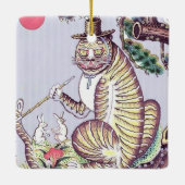 Minhwa Tiger mit Kaninchen und Pipe Keramikornament (Rückseite)