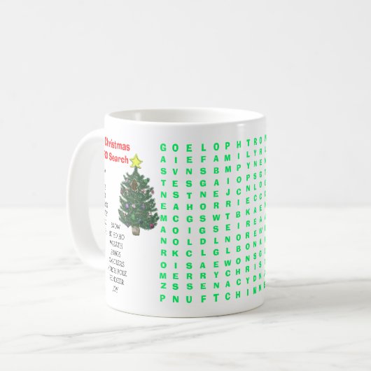 Mini 25 Word Puzzle Suche Kaffeetasse (Vorderseite Links)
