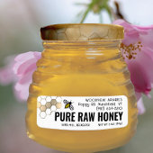 Mini 2,25" Honey Label Niedliche Bienen & Goldwabe