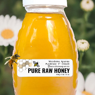 Mini 2,25" Honey Label Niedliche Bienen & Goldwabe