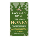 Mini 2"x 3,75" Backyard Honey Label mit Biene (Vorne)