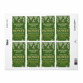 Mini 2"x 3,75" Backyard Honey Label mit Biene (Vorne)
