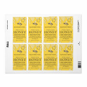 Mini 2"x 3,75" Backyard Honey Label mit Biene (Vorne)