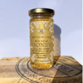 Mini 2"x 3,75" Gold Honey Label mit Heraldic Bee