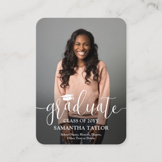 Mini Abschluss Ankündigung Foto Einladung (Vorderseite)