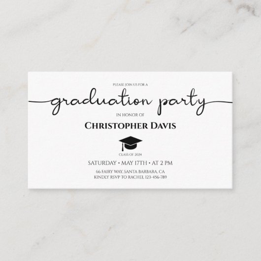 Mini Abschluss Invite, Class of 2024 Abschluss Begleitkarte (Vorderseite)