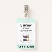 Mini-Abzeichen-Event-Logo-Clip Lanyard Reel Ausweis (Vorderseite mit Klammer)