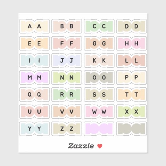 Mini-Alphabet-Index-Tab-Seitenteiler-Tab-Faltung Aufkleber (Blatt)