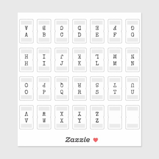 Mini-Alphabet-Index-Tab-Seitenteiler-Tab gefaltet Aufkleber (Blatt)