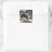 Mini-am-Hirte rote Liebe mit Pic Quadratischer Aufkleber (Tasche)