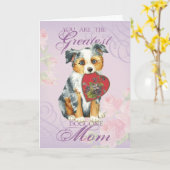Mini American Shepherd Heart Mama Karte (Gelbe Blume)
