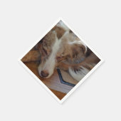 Mini American Shepherd Red Merle Sleeping Serviette (Ecke)