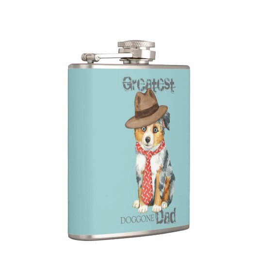 Mini American Shepherd Vater Flachmann (Rechts)