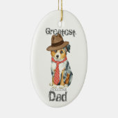 Mini American Shepherd Vater Keramik Ornament (Rechts)