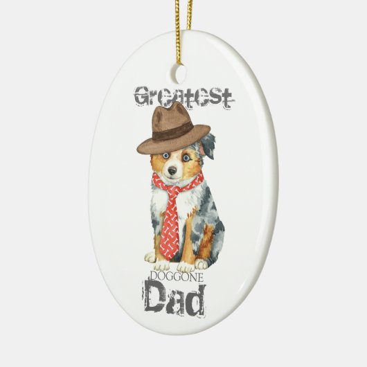 Mini American Shepherd Vater Keramik Ornament (Links)