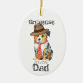 Mini American Shepherd Vater Keramik Ornament (Vorne)