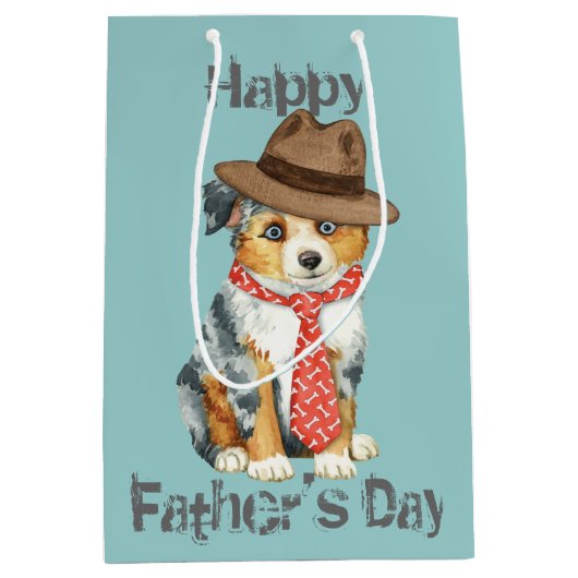 Mini American Shepherd Vater Mittlere Geschenktüte (Vorderseite)