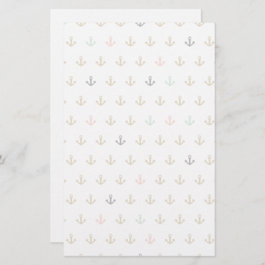 Mini Anchor Muster Briefpapier (Vorne/Hinten)