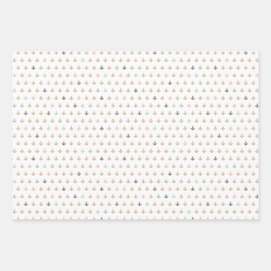 Mini Anchor Muster Geschenkpapier Set (Vorderseite 2)