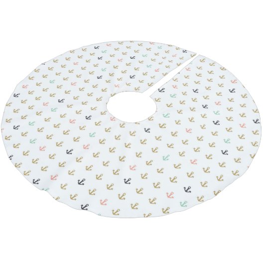 Mini-Ankermuster Polyester Weihnachtsbaumdecke (Schrägansicht)