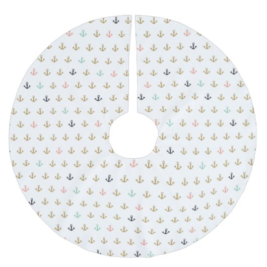 Mini-Ankermuster Polyester Weihnachtsbaumdecke (Vorderseite)