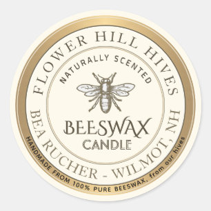 Mini-Apiary-Heraldic-Bienenwachs-Kerze Runder Aufkleber