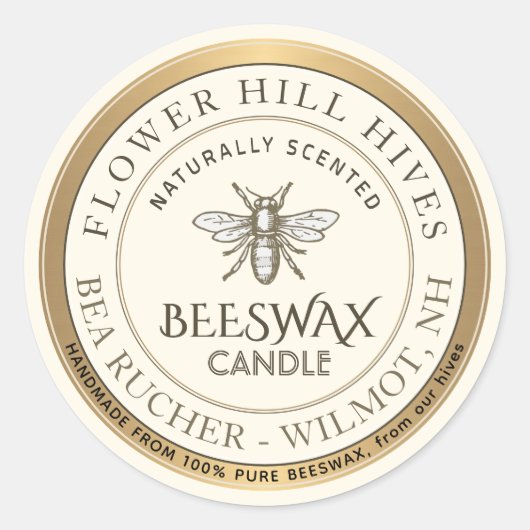 Mini-Apiary-Heraldic-Bienenwachs-Kerze Runder Aufkleber (Vorderseite)