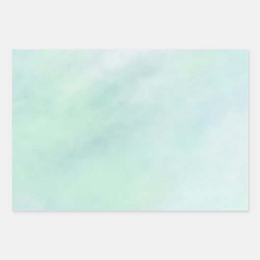 Mini Aqua Blue Gefärbte Krawatte Wasserfarbe Geschenkpapier Set (Vorderseite 3)