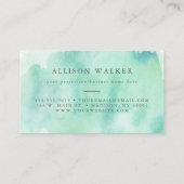 Mini Aqua Wasserfarbe Moderne Beruflich Visitenkarte (Rückseite)