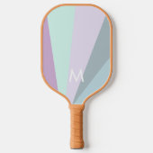 Mini Aquamarin Sorbet Monogram Modernes Personalis Pickleball Schläger (Vorderseite)