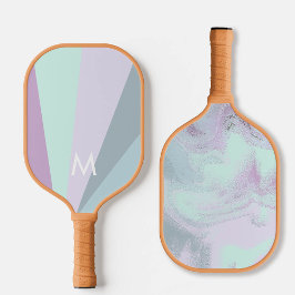 Mini Aquamarin Sorbet Monogram Modernes Personalis Pickleball Schläger