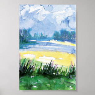 Mini-Aquarelllandschaft Poster