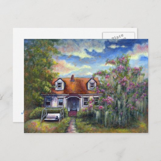 Mini Art Cat Tree Moss Swing Southern Zuhause Lieb Postkarte (Vorne/Hinten)