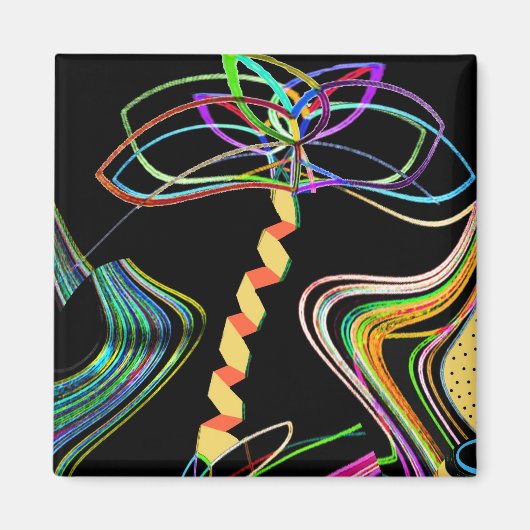 Mini Art Neon Palm Magnet (Vorne)
