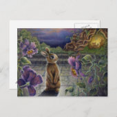 Mini Art Rabbit Dreams Fantasy Postcard Postkarte (Vorne/Hinten)