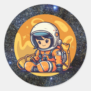 Mini Astronaut Adventures Runder Aufkleber