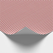 Mini-Aurora-Rot-Gingham-Karomuster Geschenkpapier (Ecke)