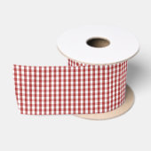 Mini-Aurora-Rot-Gingham-Karomuster Satinband (Spule)