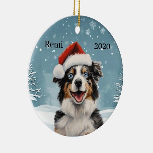 Mini Aussie 2 Keramik Ornament (Rechts)