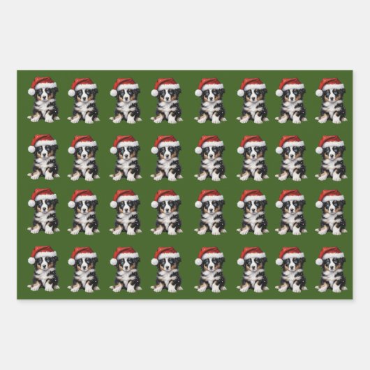 Mini Aussie 6 Holiday Geschenkpapier Set (Vorderseite)