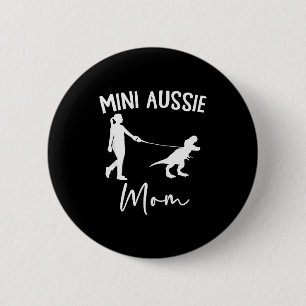 Mini Aussie Mama Australischer Schäferhund Dinosau Button