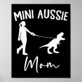 Mini Aussie Mom Australian Shepherd Dog Dinosaur W Poster (Vorne)
