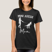 Mini Aussie Mom Australian Shepherd Dog Dinosaur W T-Shirt (Vorderseite)