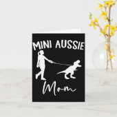Mini Aussie Mutter Australian Shepherd Hund Dinosa Karte (Gelbe Blume)