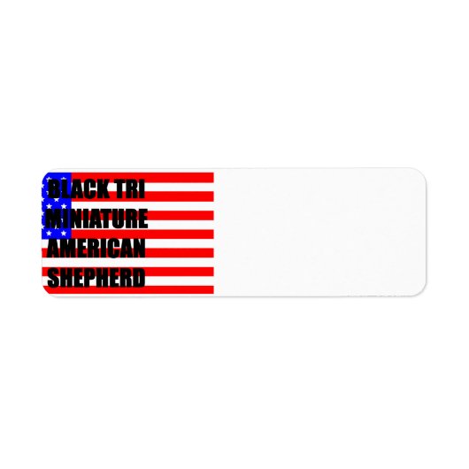 Mini-aussie Namensflagge schwarz tri (Vorne)