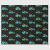Mini Auto Matsch Lime Geschenkpapier (Flach)
