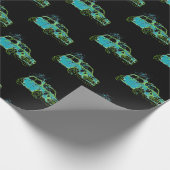 Mini Auto Matsch Lime Geschenkpapier (Ecke)
