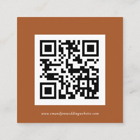 Mini Autumn Florals QR Code Wedding Online UAWG Begleitkarte (Rückseite)