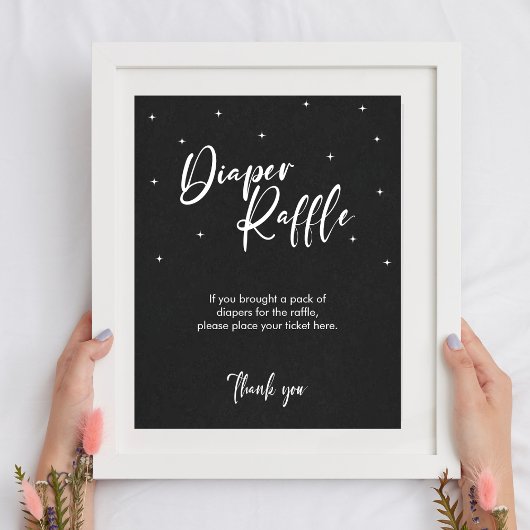 Mini-Baby-Duschspiele Windeln Raffle-Zeichen Poster